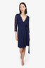 Diane von Furstenberg Navy Lace Wrap Dress Size 2