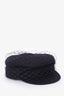 Christian Dior Black Newsboy Hat with Black Veil