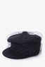 Christian Dior Black Newsboy Hat with Black Veil