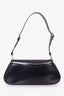 Prada Black Calf Leather Cleo Logo Plaque Shoulder Bag