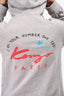 Kenzo Grey Logo Printed Embroidery Detailed Zip-Up Hoodie Size M (As Is)