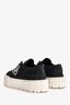 Prada Black Nylon Double Wheel Platform Sneakers Size 40