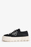 Prada Black Nylon Double Wheel Platform Sneakers Size 40