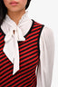 Maje White/Red/Black Striped Vest Size 2