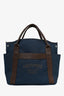 Hermès 2018 Navy/Brown Canvas Sac de Pansage Grooming Bag Tote