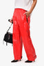 Bottega Veneta Red Leather Elastic Waist Pants Size XS