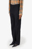 Balenciaga Black Wool Straight Leg Trousers Size 36