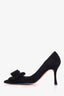 Manolo Blahnik Black Suede Bow Pumps Size 36