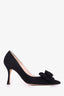 Manolo Blahnik Black Suede Bow Pumps Size 36