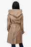 Burberry Khaki Nylon Belted Trench Coat Size 4