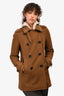 Burberry Brit Brown Wool Buttoned Short Peacoat Size 6