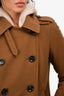 Burberry Brit Brown Wool Buttoned Short Peacoat Size 6