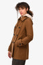 Burberry Brit Brown Wool Buttoned Short Peacoat Size 6