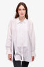 Alexander Wang White Accordion Pleated Button-Up Top Size S