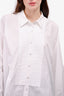 Alexander Wang White Accordion Pleated Button-Up Top Size S