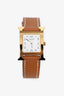 Hermès Gold Epsom Leather Small 25mm Heure Watch