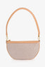 Burberry Beige Canvas/Leather Embossed Logo Shoulder Bag