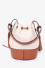 Loewe Beige/Tan Canvas/Leather Small 'Balloon' Drawstring Bucket Bag