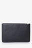 Fendi Black Calfskin Crystal  Embroidery Karlito Zip Pouch