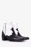 Alexa Chung Black/White Leather Western Boots Size 37