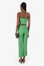 Paloma Wool Green Ribbed Crop Top + Ribbed Pants Set Size S