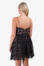 Self-Portrait Black Floral Overlay Sleeveless Dress Size 8