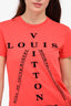 Louis Vuitton 2017 Red/Black Velvet Detail Graphic T-Shirt Size XS