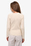 Sandro Cream Knit Pearl Detail Long Sleeve Top Size 3