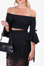 Alessandra Rich Black Silk Off-the-Shoulder Lace Dress Size 42