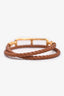 Hermès Gold/Brown Leather Double Tour Bracelet Size T2