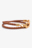 Hermès Gold/Brown Leather Double Tour Bracelet Size T2