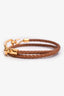 Hermès Gold/Brown Leather Double Tour Bracelet Size T2