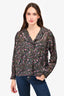 Isabel Marant Etoile Black/Purple Floral Cotton Blouse Size 38