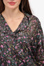 Isabel Marant Etoile Black/Purple Floral Cotton Blouse Size 38