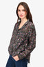 Isabel Marant Etoile Black/Purple Floral Cotton Blouse Size 38