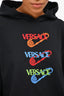 Versace Black Logo/ Safety Pin Embroidered Hoodie Size 14A