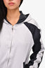 Opening Ceremony Grey/Black Silk Reversible Zip Up Hoodie Size S