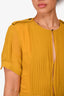 Burberry Yellow Silk Pleated Midi Dress Size 40