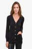 Burberry Blue Label Black Button-Up Cardigan Size 38