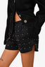 Maje Black Denim Studded Short Size 38