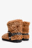 Miu Miu Brown Shearling Studded Buckle Detailed Boots Size 40