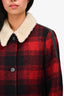 MM6 Maison Margiela Red/Black Wool Check Long Coat Size 40