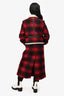 MM6 Maison Margiela Red/Black Wool Check Long Coat Size 40