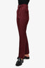 Peter Do Burgundy Straight Legged Pants Est Size S (Altered)