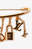 Louis Vuitton Gold Tone Safety Pin Charm Brooch