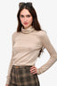 Lanvin Beige Alpaca Wool/Silk Mockneck Sweater Size M