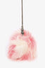 Miu Miu Pink/White Fox Fur Pouch On Chain