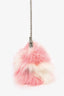 Miu Miu Pink/White Fox Fur Pouch On Chain