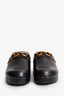 Saint Laurent Black Leather Chain Detailed Clogs Size 39