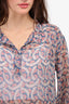 Isabel Marant Etoile Blue/Red Printed Silk Button Down Shirt Size 34